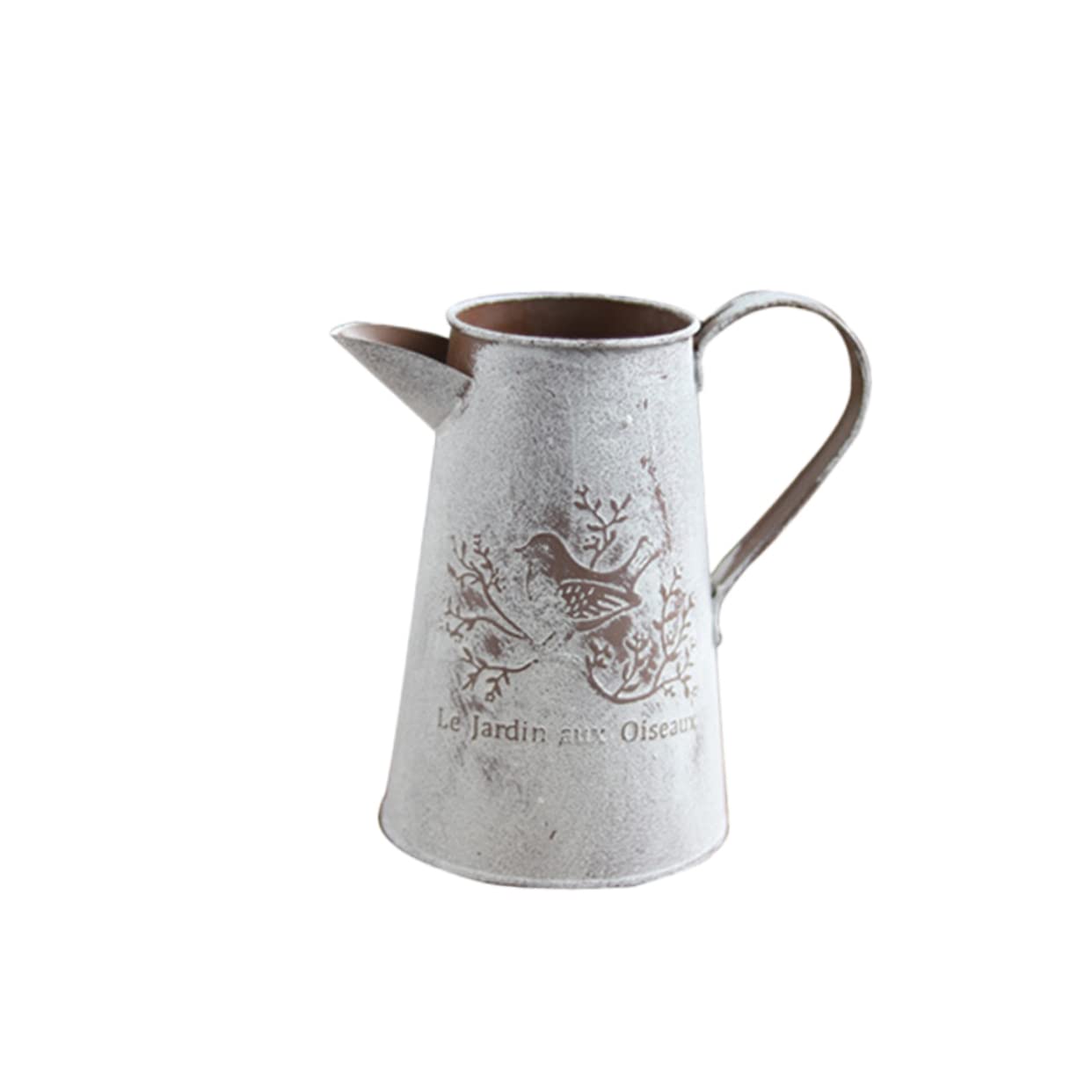 YARNOW Retro Flower Bucket Watering Jug Can Decorative French Pot Flowers Decoration Retro Vase Desk Decorations Garden Bucket Tin Bucket Crafts Flower Arrangement Ornaments Nepenthes