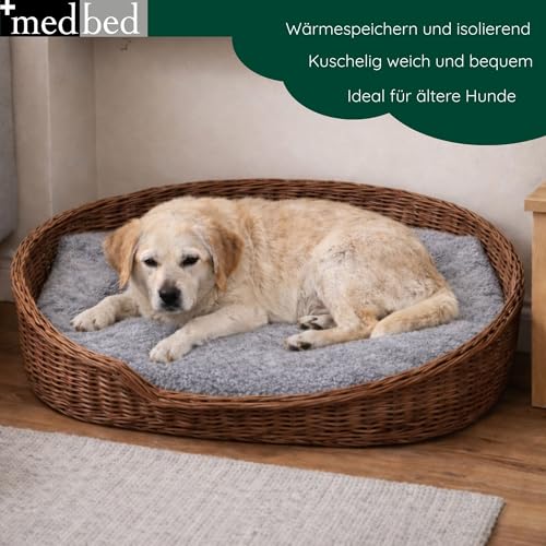 Medbed Standard Hundedecke – Medizinische Liegeunterlage für Hunde | Feuchtigkeitsdurchlässig, Gelenkschonend & Antiallergen | Waschbar bis 95 °C (70 x 100 cm, Grau)