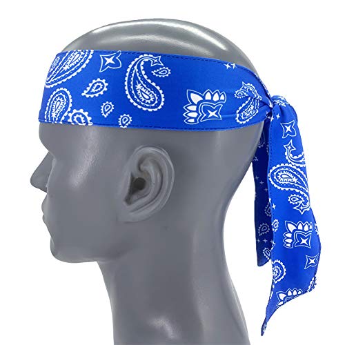 Jhywell Paisley Head Tie Headbands, Tennis Tie Back Headband, Sweat Wicking Quickly Dry Hair Band For Men Women thumb #3