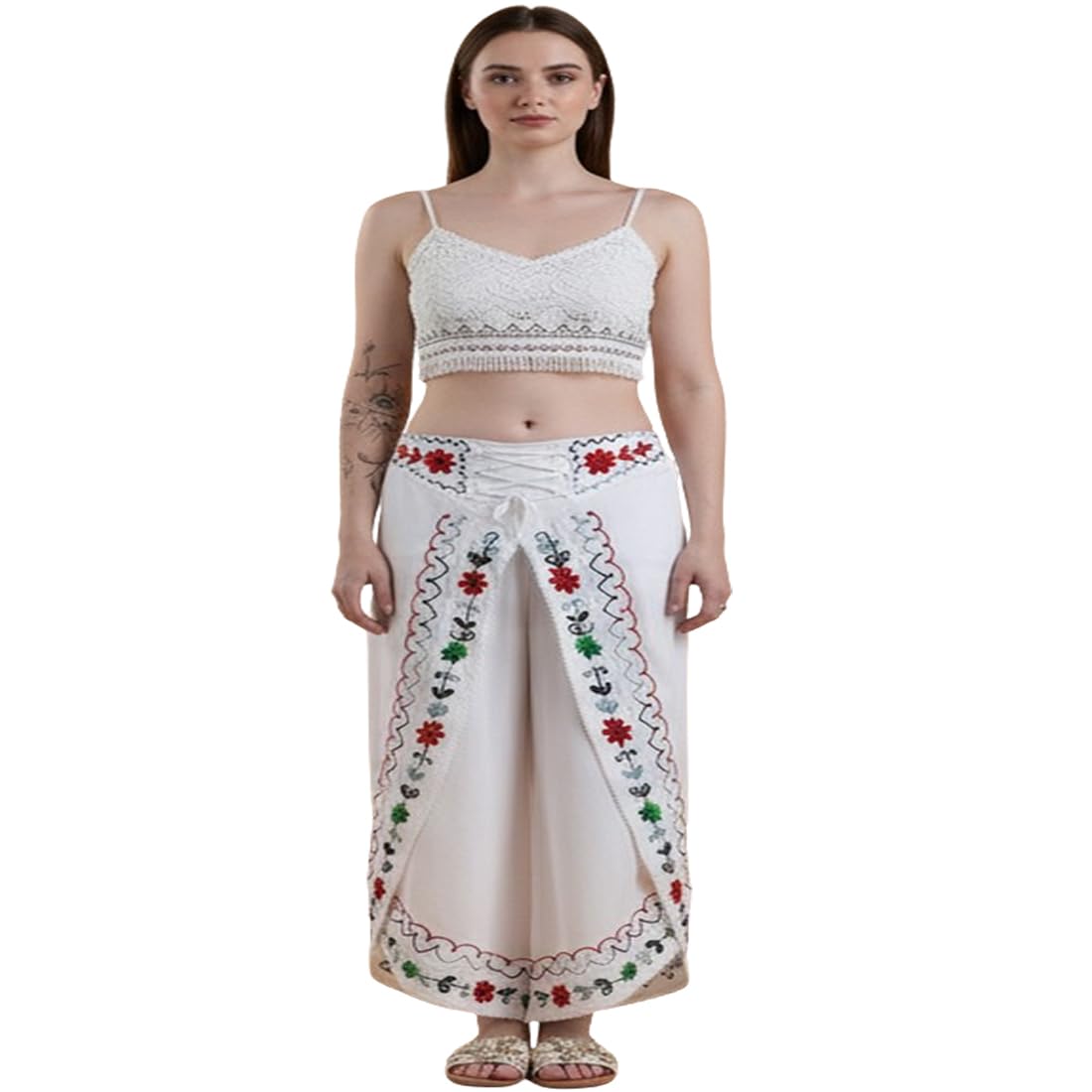1Pcs Women's and Girl's Fashion Rayon Bottom Wear Plazzo Dhoti Pyjama Trouser Pant Free Size-image-35
