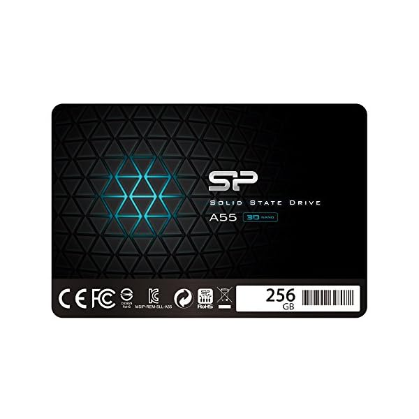 Silicon Power 256GB SSD 3D NAND A55 SLC Cache Performance Boost SATA III 2.5″ Internal Solid State Drive SU256GBSS3A55S25AH