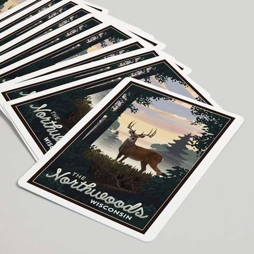 Lantern Press Northwoods Wisconsin 52 Cartas Póker miniatura 5
