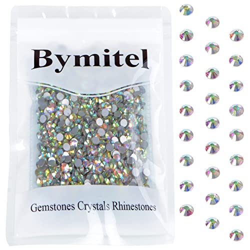Image of 2880 Pieces 2880 Pieces Non-Hotfix Round Crystal Glass Flat Back Rhinestones for DIY Jewelry Making with a Picking Pen (SS6, 2880pcs, Crystal AB)
