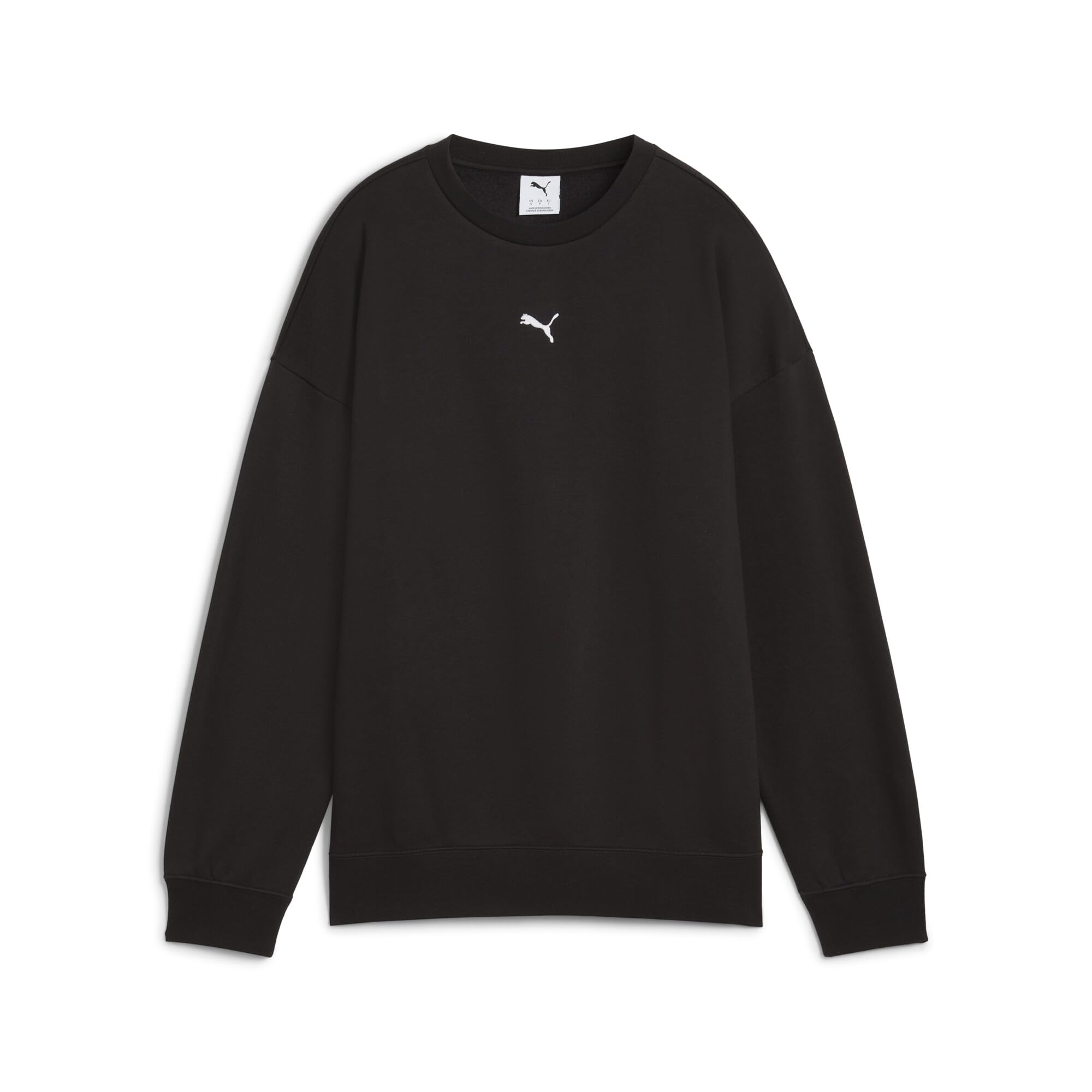 Puma Women's Essentials Oversized Crew - Black - Size: Small