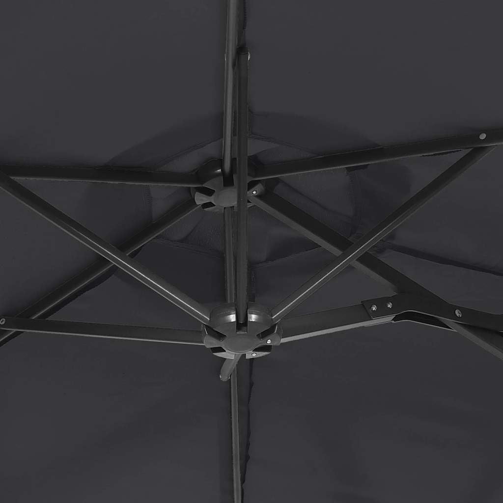 Czarny podwójny parasol ogrodowy 316x145 cm