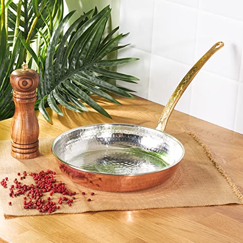 Karaca Mesopotamia - Sartén de cobre turco, 18 cm, antiadherente, sartén de cobre antiguo, para asar o decorar