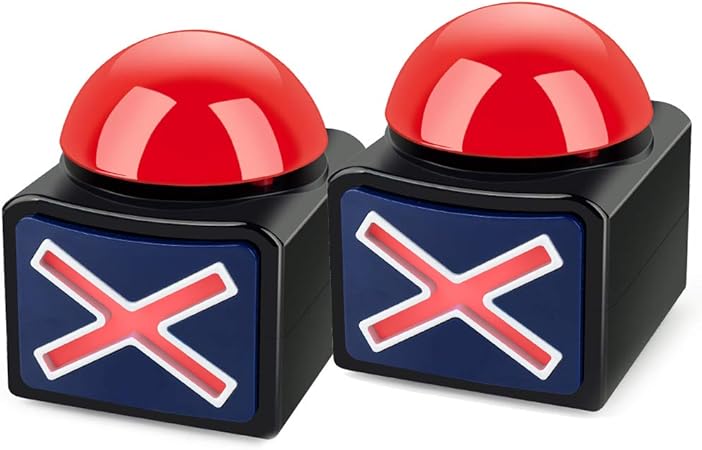 Amazon Meejune ゲームブザー アラームサウンド再生ボタン ライトトリビアクイズ付き トリビアクイズ タレントブザー 子供 大人用 2個セット ボードゲーム おもちゃ Amazon Meejune ゲームブザー アラームサウンド再生ボタン ライトトリビアクイズ付き トリビアクイズ タレントブザー 子供 大人用 2個セット ボードゲーム おもちゃ
