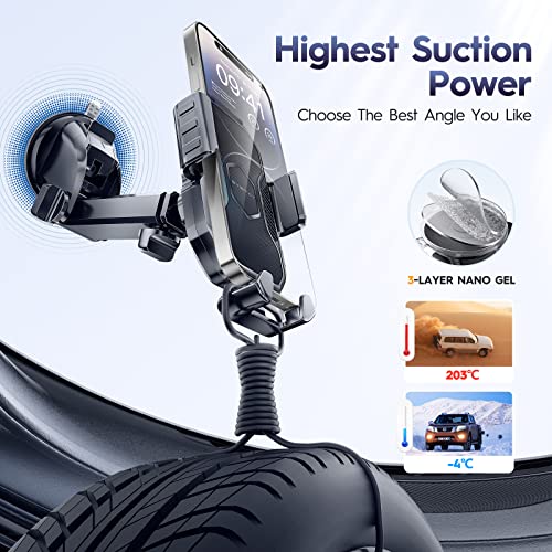 Eyemay Car Phone Holder Mount - [ Bumpy Roads Friendly ] Phone Mount For Car Dashboard Windshield Air Vent 3 In 1, Hand Free Mount For Iphone 14 13 12 Pro Max Samsung All Cell Phones #TOP3