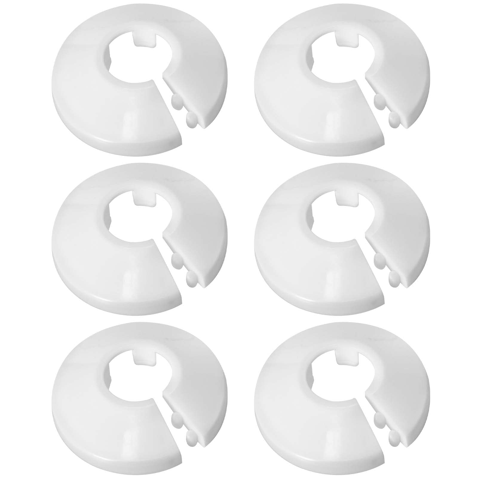 White Plastic Pipe Collars,Pipe Decoration Cover,6/10pcs Strong White Plastic Pipe Covers,Radiator Floor Pipe Cover Decoration,Heating Pipe Covers Sleeve for 15 Mm Diameter Pipe (10)