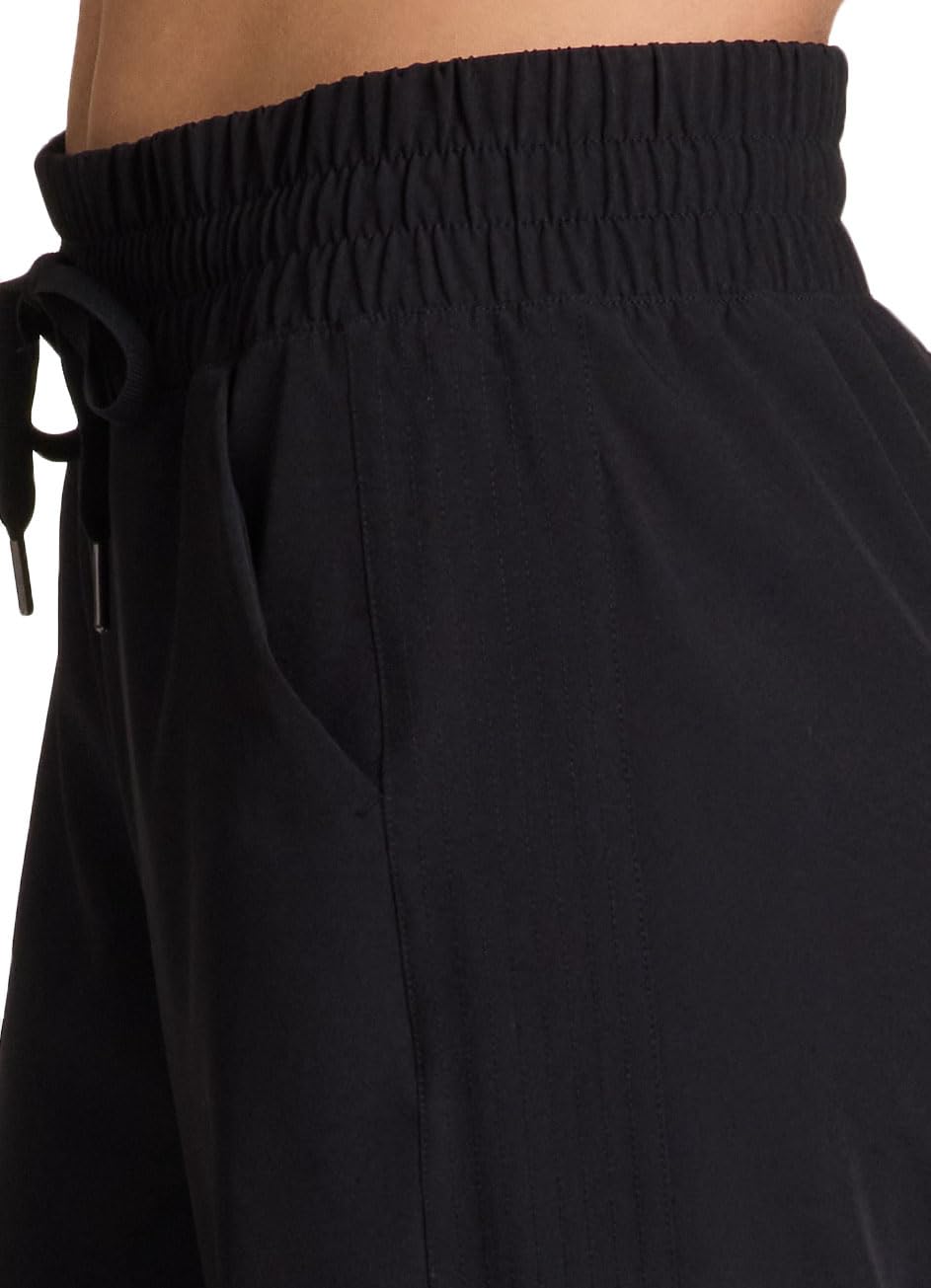 RBX Activewear Wide Leg Pant for Women, Super Lightweight Quick Drying Full Length Relaxed Fit Weekend Pant with Pockets Black M