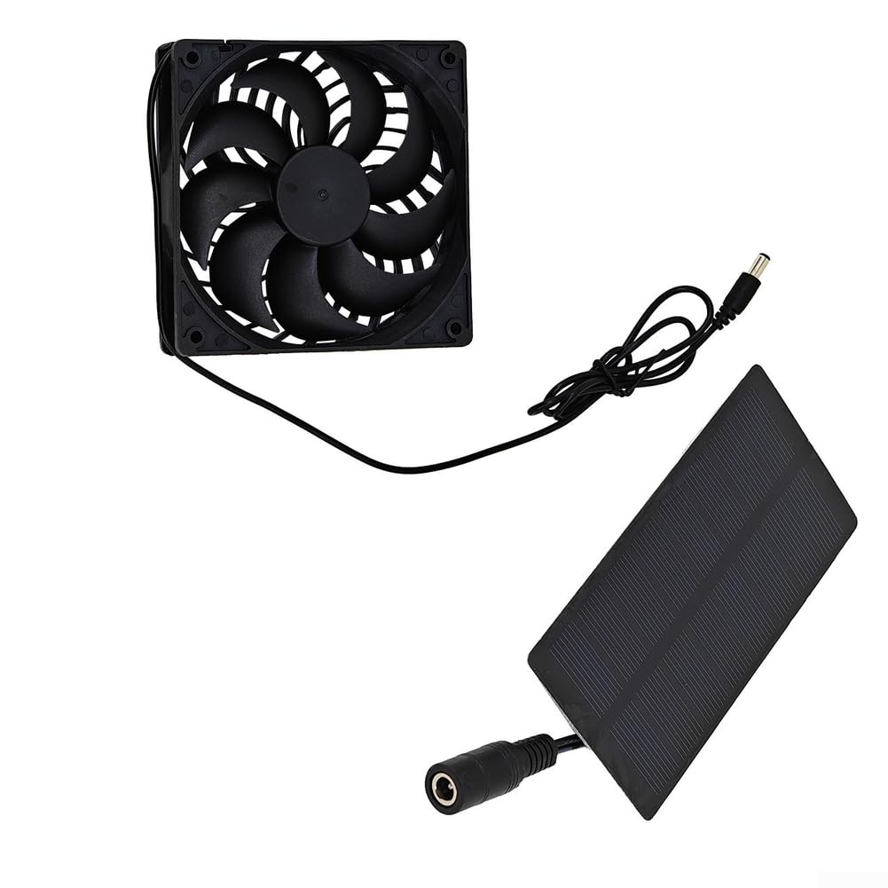 Solarpanel-Ventilator mit polykristallinem Panel, kompakter Luftzirkulator für Gewächshaus, Schuppen, Terrasse oder Camping, effiziente Temperaturkontrolle, geringes Gewicht für Design für enge Räume