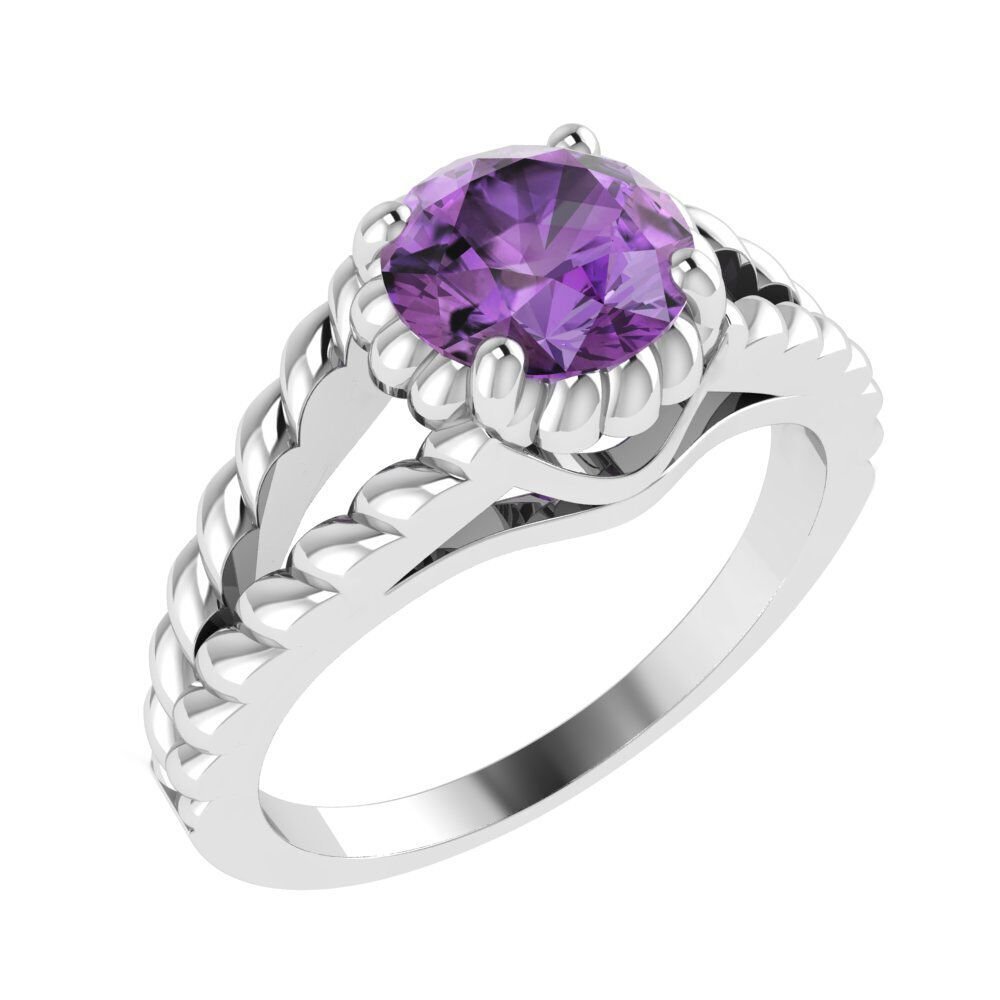 Belinda JewelzBelinda Jewelz 925 Real Sterling Silver Round Cut Prong Gemstone Women Fine Ring