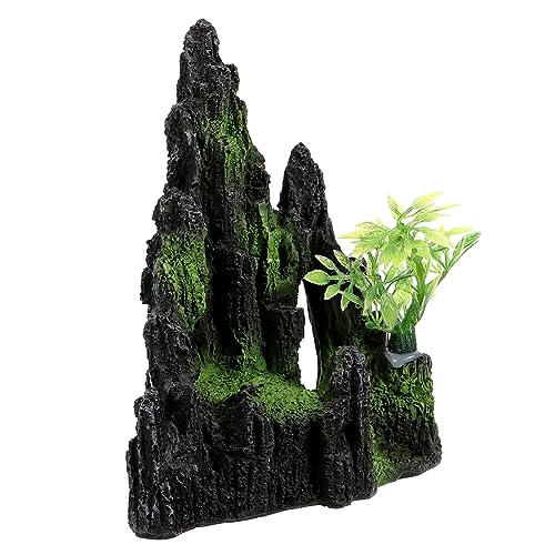 NOLITOY 水槽造園岩場 人工の水族館の山 水族館の空気ポンプ 魚 水族館スタンド フィーダー 海洋 コーラル 水槽用の山 水族館の装飾 水槽用の 人工の山 水槽のアクセサリーの装飾 水族館山 樹脂