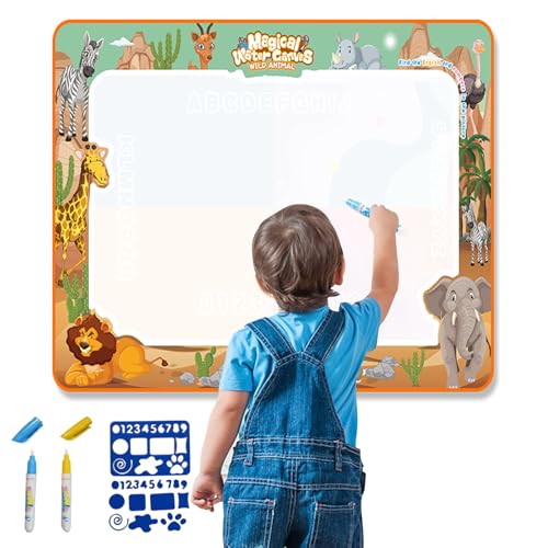 Agua Dibujo Pintura, Alfombra con Juego de Herramientas de Pintura, Juegos Educativos para Niños, Juguetes Niños 1 5 Años
