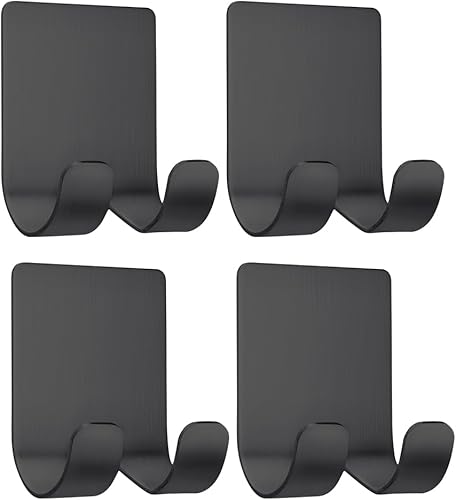 Fotosnow Soporte de maquinilla de afeitar negro para ducha, 6.6 libras (máx.) soporte de afeitadora para pared, ganchos de ducha adhesivos de acero