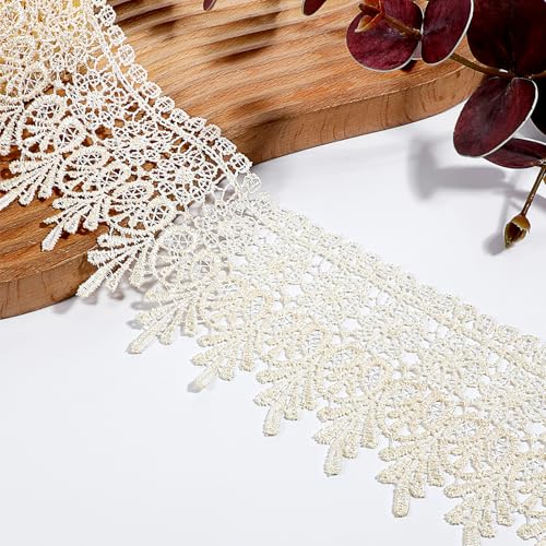 5 Yard Floral Lace Edge Trim 9cm Wide Lace Ribbon...