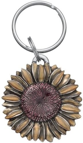DANFORTH - Sunflower Keychain – Handcrafted Pewter, 2 Inches, Made in USA