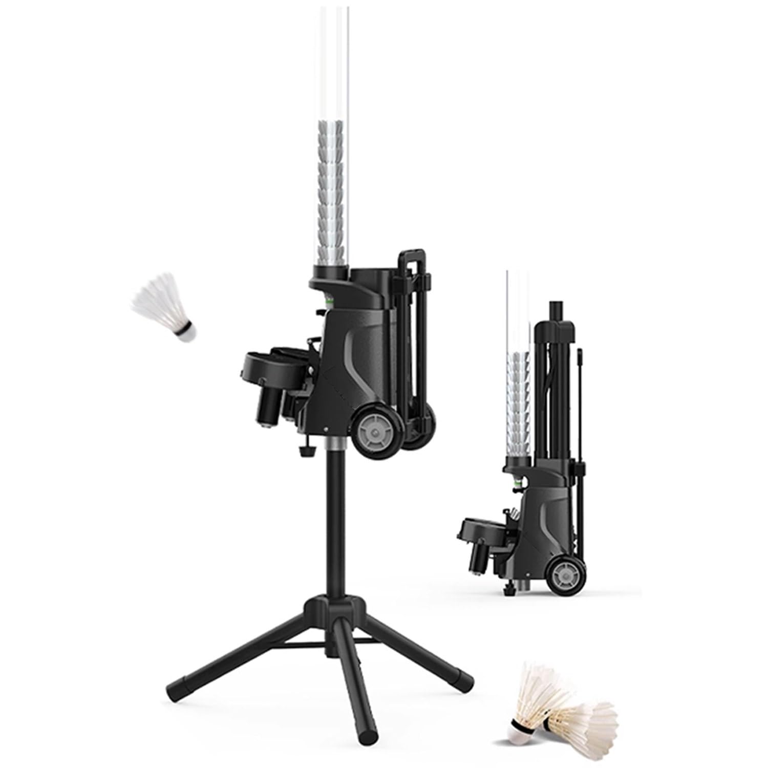 Alimentador inteligente de volante, equipo de entrenamiento de bádminton, máquina de volantes para gimnasio y escuela, capacidad de más de 50 bolas, soporta velocidad variable, mini bola profunda y