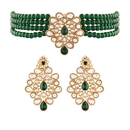 I Jewels Gold Plated Indian Wedding Bollywood Kundan with Pearl