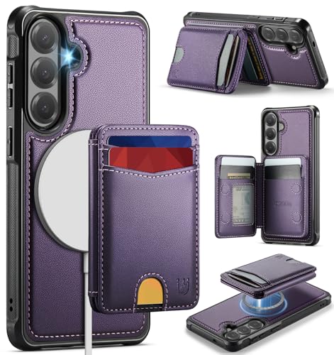 Usroom for Samsung Galaxy S26 Case Wallet Compatible with Magsafe, RFID Blocking Magnetic Card Holder 2 in 1 Detachable Kickstand Shockproof Phone Case for Galaxy S26 6.3" Purple by Usroom - Used condition - US$19.09