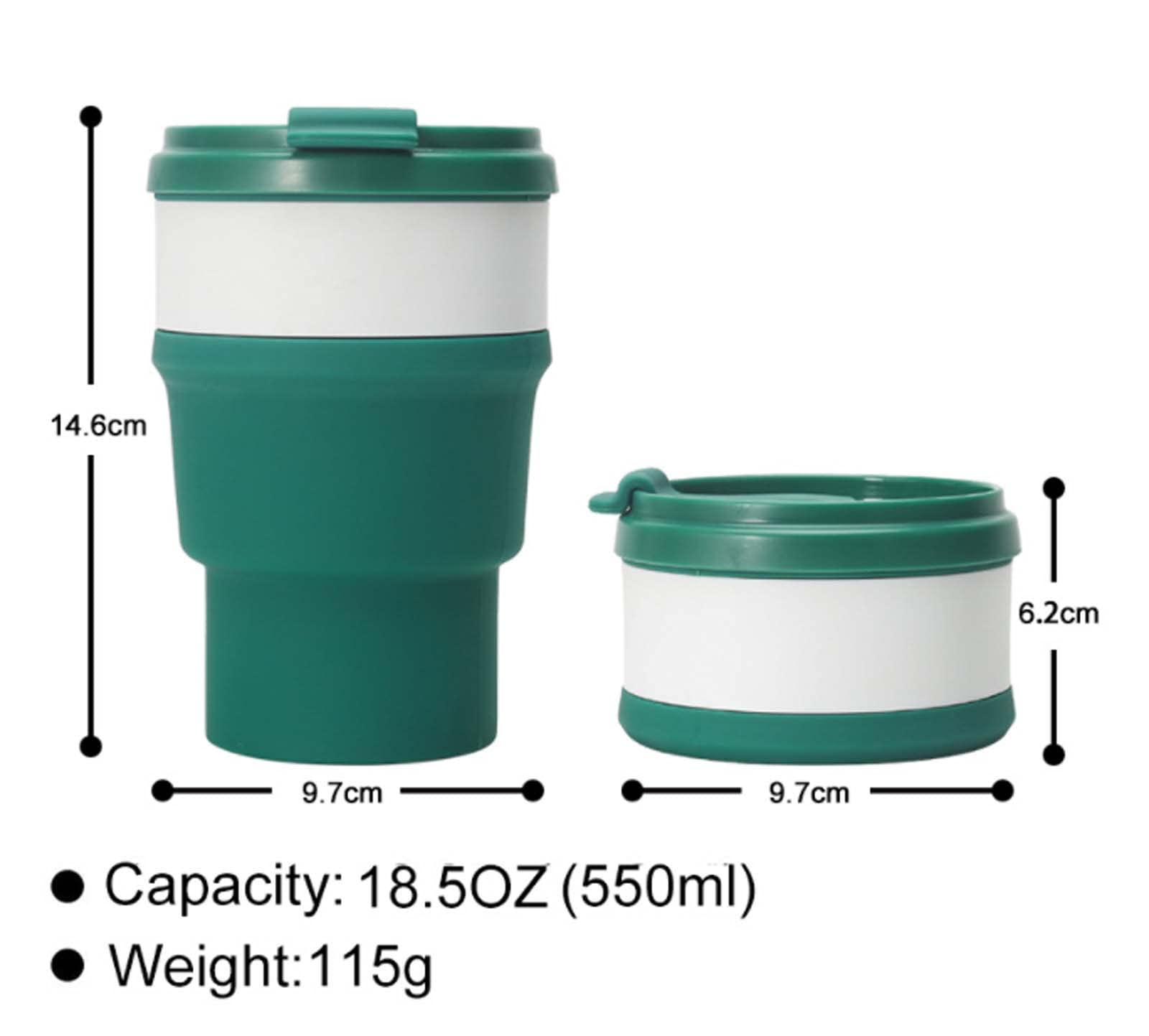 XINGYU Tazas De Silicona Plegables, Taza De Viaje Reutilizable Botella Deportiva con Tapas Taza De Café Portátil Plegable Ligera a Prueba De Fugas para Acampar Al Aire Libre