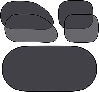 5 Pieces Car Window Shade Set Include 4 Side Blocks Sun Shades and Rear Block Sun Shades UV Rays Sun Visor Protector with 12 Suckers for Automotive Vehicle, black