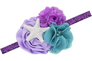 Starfish Bow Headband Hair Clips Pin Hair Bow Band Baby Girls Mermaid Headband
