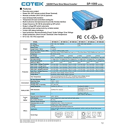 SP-1000-248 Pure Sine Wave Inverter 230VAC 48VDC 1000W