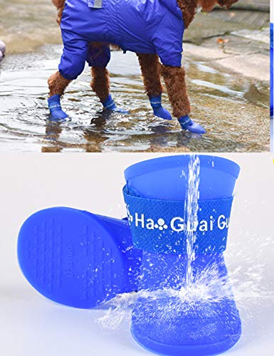 Jueshanzj Heimtierbedarf Süß Regenstiefel Silikonschuhe Sauber für Hunde Hundeschuhe Leichte Grün S