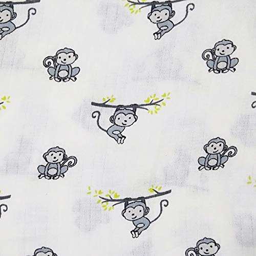 Image of Swaddle Wrap for New Born - Organic Muslin Cloths - Swaddle Baby Blankets Super Soft Wrapping Swaddles[Pack of 3, Zigzag Grey, Polka Grey, Monkey]