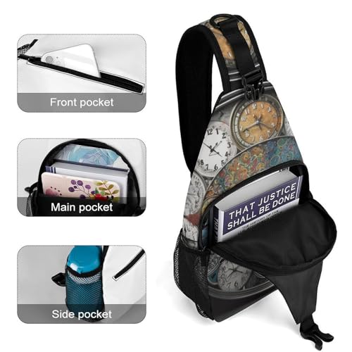 Mochila deportiva Clock Art tipo bandolera para adultos miniatura 4