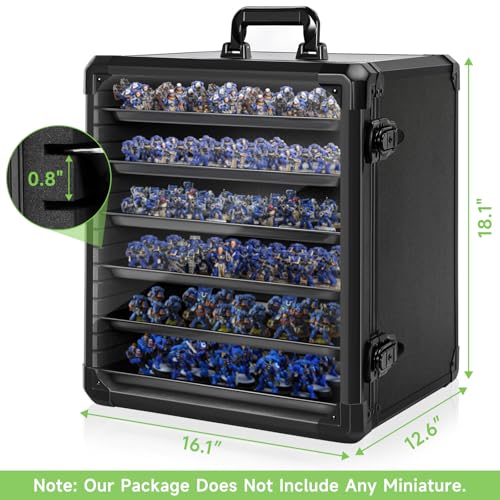 Image of Miniatures Storage Case Miniatures Transport Case Aluminum Alloy Frame with Lock (X-Large Size)