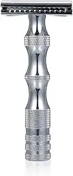 Aparelho de Barbear Manual Vintage para Homem - Design Lâmina Afiada Grip Confortável Metal Duradoura Versátil Prático Compacto Portátil Uso em Viagens e Casa