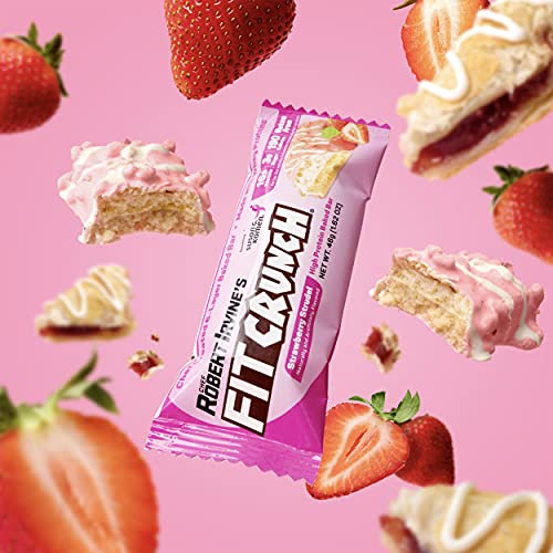 Fitcrunch Snack Size Protein Bars, Designed By Robert Irvine, 6-Layer Baked Bar, 3G Of Sugar, Gluten Free & Soft Cake Core (9 Bars, Strawberry Strudel) #TOP4
