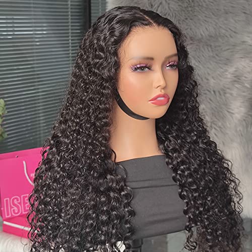 Image of ISEE Water Wave Lace Front Wig Human Hair Wear Go Glueless Wig 20 Inch