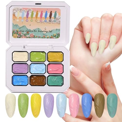 Ylnailky Esmalte Gel Sólido - Esmalte Gel En 9 Colores Base y Top, Uñas con Relieve para Decoración 3D Mujer Salón en Casa Eventos Especiales Boda Punta Francesa