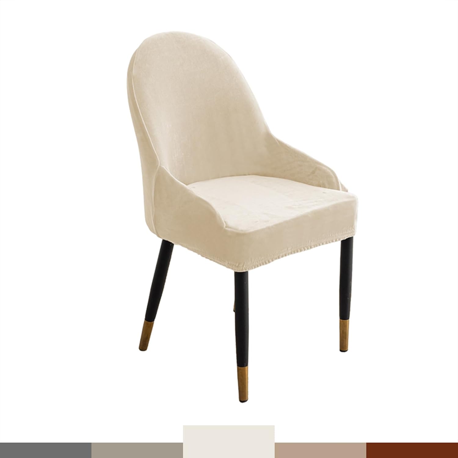 Curved Wingback Chair Covers for Dining Chairs, Velvet Dining Chair Covers Set of 2/4/6, Armchair Chair Cover Mid Century Modern Accent Seat Slipcover