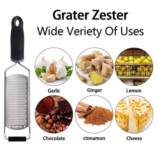 Wellehomi ralador de queijo de limão mais recente Zester – afiado e com grande cabo de TPR macio, lâ
