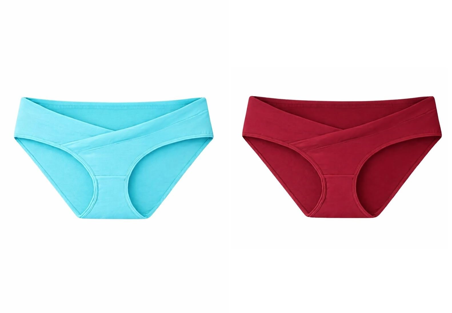 Cotton Maternity Panty, Low Waist Maternity Briefs, Pregnancy Underwear,Maternity Panties, Pregnancy Briefs, Maternity Underwear, No Elastic | Pack of 2 (Blue-Maroon)-image-46