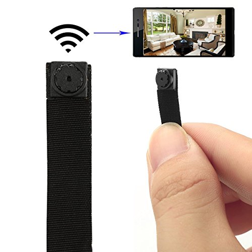 1080P HD WIFI PINHOLE SPY CAMERA with Motion Detection, DC or battery Powered, Micro SD Card Slot, Portable Mini WiFi DIY Hobbie Sport Wearable Mobile Hidden Nanny Cam Spy Gadget