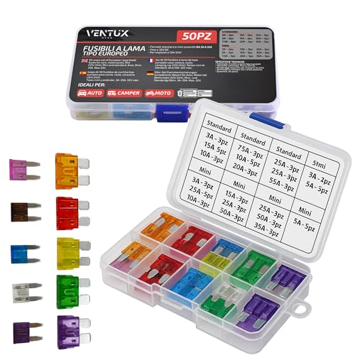 50 pz Fusibili a Lama Tipo Europeo – Assortimento Mini