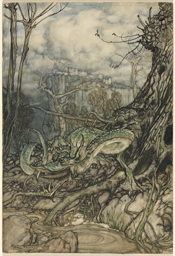 Carteles e impresiones il drago verde di Arthur Rackham decoración pared 60x90cm