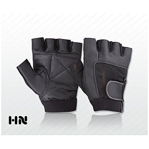 Make or Break Fitness Training Leather Gloves Weight lifting Gym Cycling Padded All Sports (Black, Medium) Cover