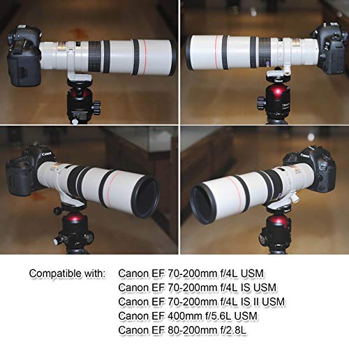 Ishoot Improved Metal Lens Collar Tripod Mount Ring, For Canon Ef 70-200Mm F/4L (Is/Is Ii) Usm, Canon Ef 400Mm F/5.6 L Usm, Canon Ef 80-200Mm F/2.8L Lens, Built-In Arca-Swiss Fit Quick Release Plate #TOP6