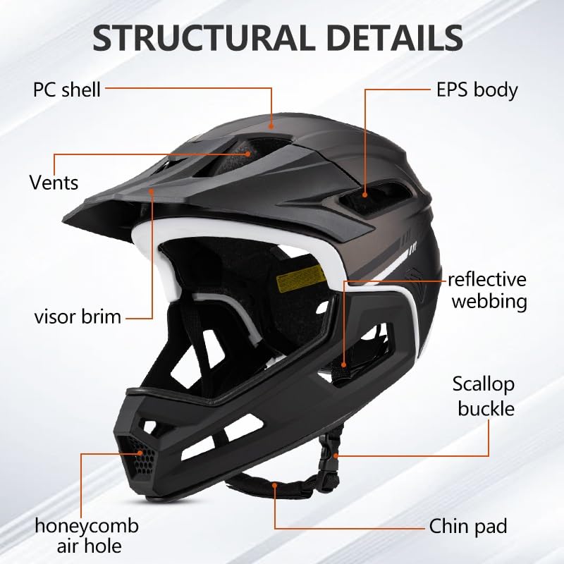 Casco de bicicleta adultos integral desmontable para deportes 6
