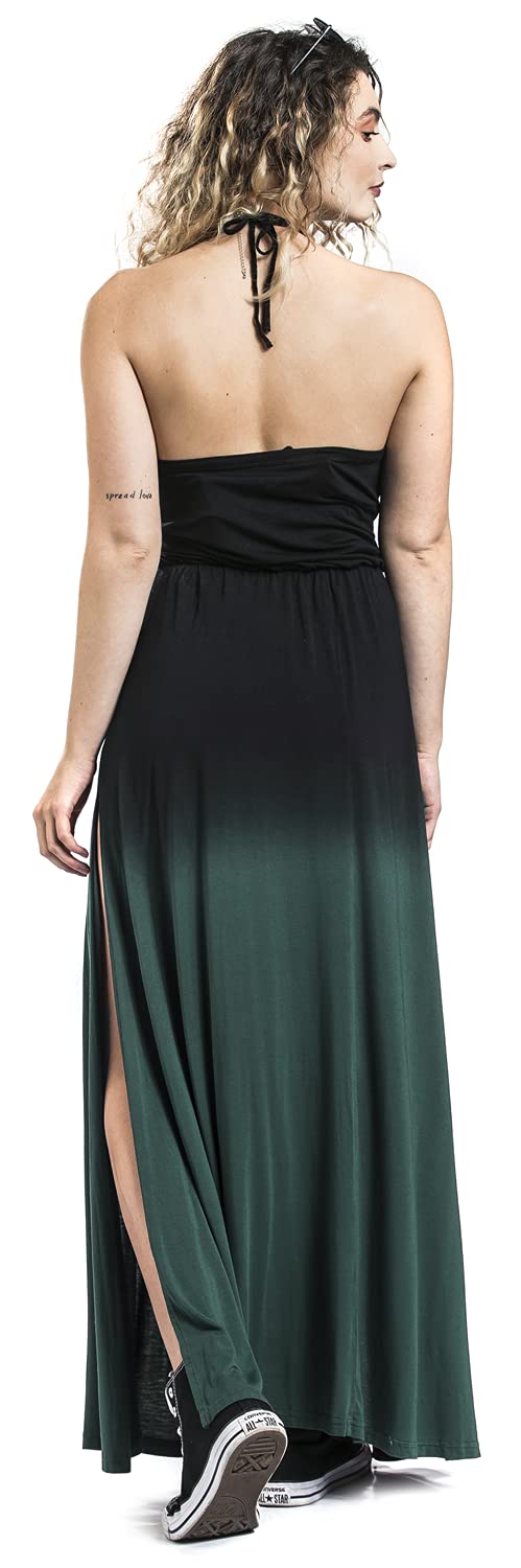 Black Premium by EMP Mujer Vestido Negro-Verde con Degradado de Color