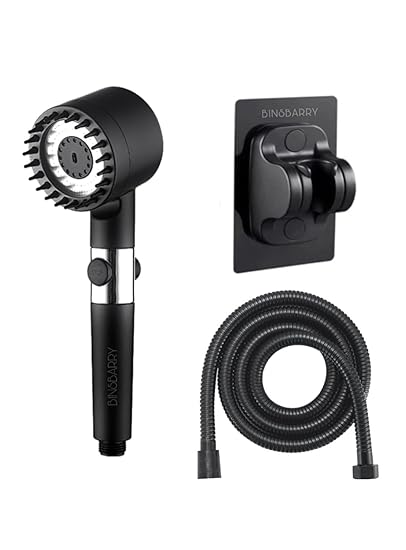 BINSBARRY Handheld Shower Head For Bathroom, High-Pressure Water Flow, 4 IN 1 Multi-Functional Shower Head,One-button Adjustment Hand Shower for Bathroom (150 CM Hose Pipe And Shower Stand)