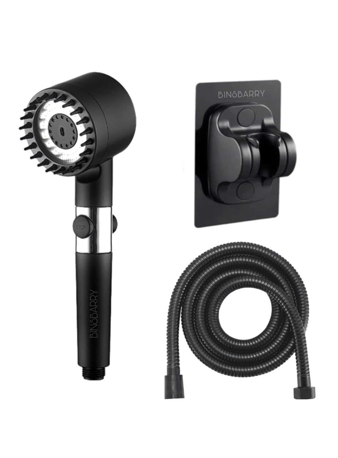 BINSBARRY Handheld Shower Head For Bathroom, High-Pressure Water Flow, 4 IN 1 Multi-Functional Shower Head,One-button Adjustment Hand Shower for Bathroom (150 CM Hose Pipe And Shower Stand) (B0DDKL9RHS) Amazon Price History, Amazon Price Tracker