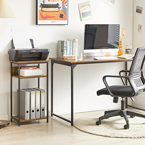 IBUYKE Mesa Auxiliar Alta, de 3 Niveles, de Teléfono con Estantes de Almacenamiento, Mesita de Noche, para Sala de Estar, Dormitorio, Cocina, 29D x 39W x 73.5H cm, Marrón Rústico TMJ408H - imagen 8