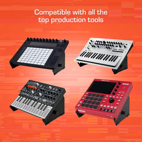 Image of XTS Desktop Stand, Large 10.6 inch - 18.5 inch Size For Sampler / Synth / MIDI Controller / Drum Machine, Fits Akai MPC Live 3 & MPC Live 2 / Ableton Push 3 / Native Instruments Maschine and more, by Analog Cases